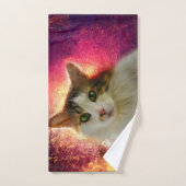 Schattige Cute Calico Cat Bad Handdoek (Handdoek)