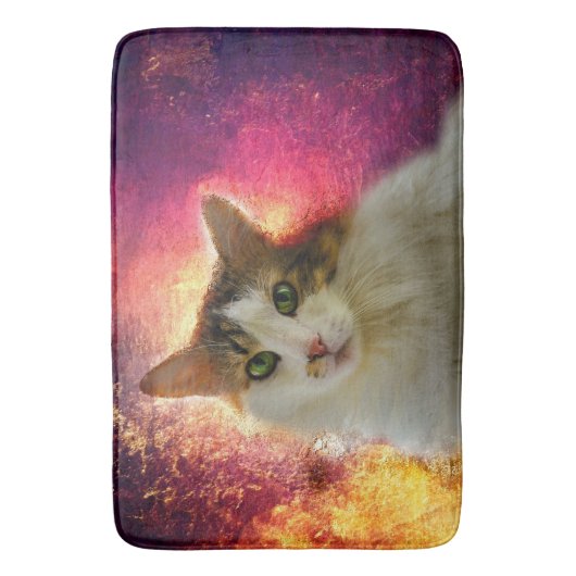 Schattige Cute Calico Cat Badmat (Voorkant Verticaal)