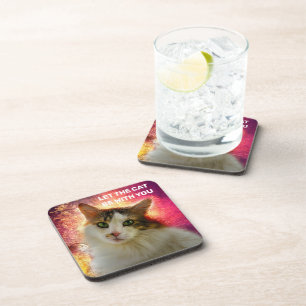 Schattige Cute Calico Cat Bier Onderzetter