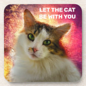 Schattige Cute Calico Cat Bier Onderzetter (Voorkant)