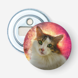 Schattige Cute Calico Cat Button Flesopener