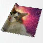 Schattige Cute Calico Cat Cadeaupapier (Uitgerold)