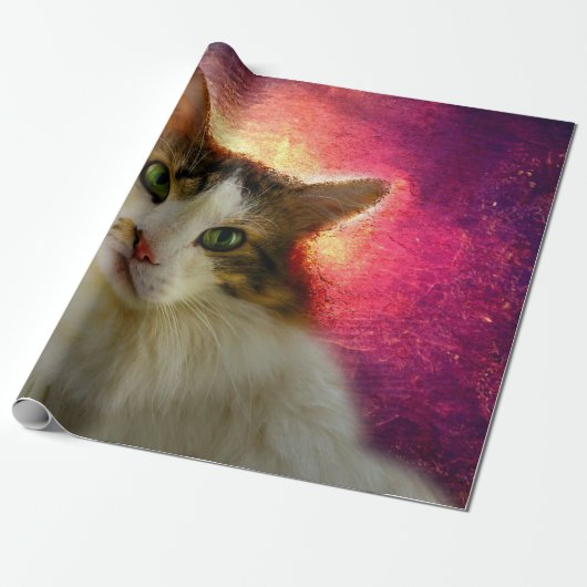 Schattige Cute Calico Cat Cadeaupapier (Uitgerold)