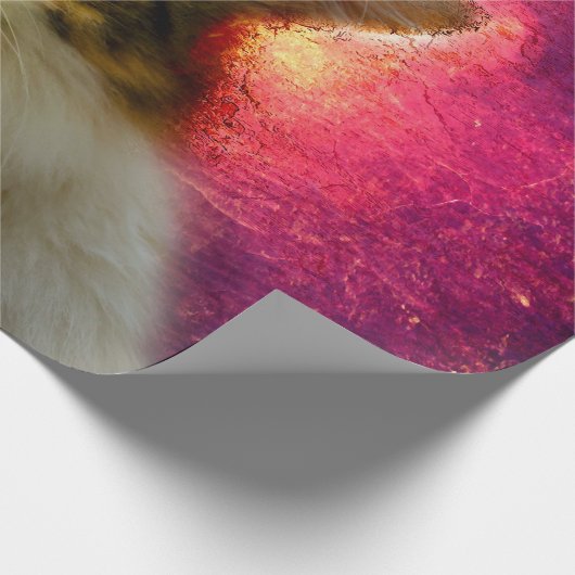 Schattige Cute Calico Cat Cadeaupapier (Hoek)