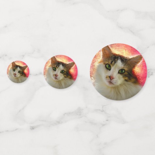 Schattige Cute Calico Cat Confetti (Achterkanten)