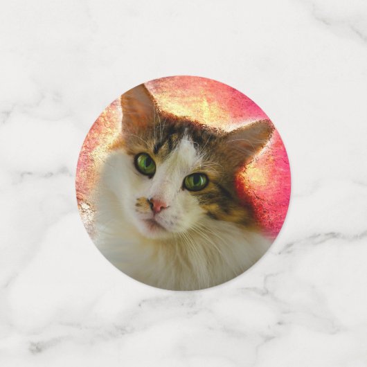 Schattige Cute Calico Cat Confetti (Kleine voorkant)