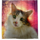 Schattige Cute Calico Cat Douchegordijn (Voorkant)