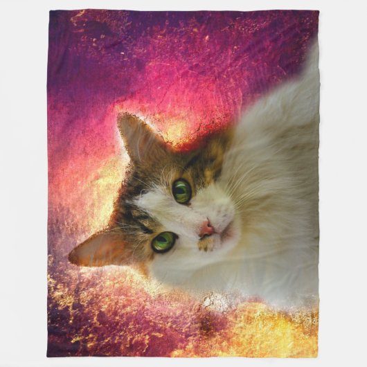 Schattige Cute Calico Cat Fleece Deken (Voorkant)