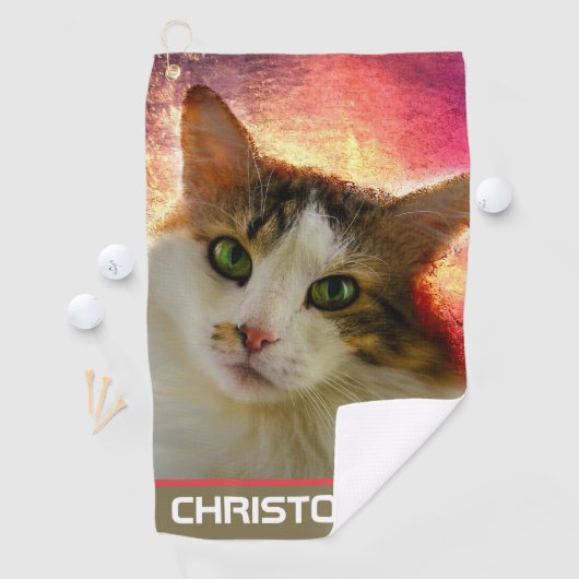 Schattige Cute Calico Cat Golfhanddoek (Insitu)