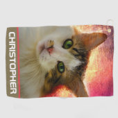 Schattige Cute Calico Cat Golfhanddoek (Horizontaal)