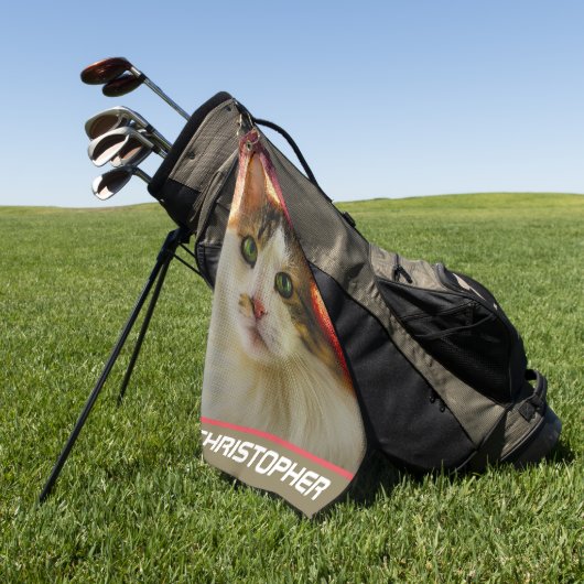 Schattige Cute Calico Cat Golfhanddoek (Groen)