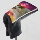 Schattige Cute Calico Cat Golfheadcover (3/4 voorkant)