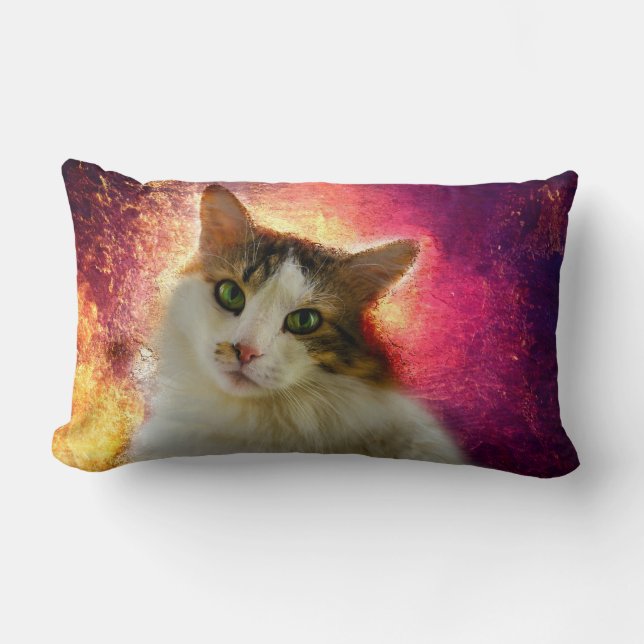 Schattige Cute Calico Cat Kussen (Voorkant)