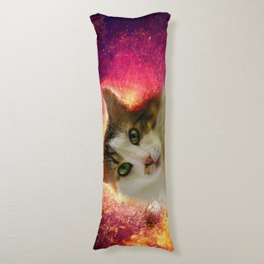 Schattige Cute Calico Cat Lichaamskussen (Voorkant Verticaal)