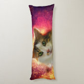 Schattige Cute Calico Cat Lichaamskussen (Achterkant (Verticaal))