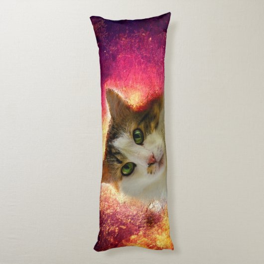 Schattige Cute Calico Cat Lichaamskussen (Achterkant (Verticaal))