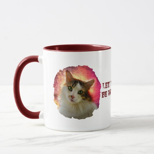 Schattige Cute Calico Cat Mok (Links)