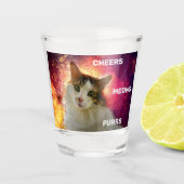 Schattige Cute Calico Cat Shot Glas (Voorkant)