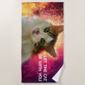 Schattige Cute Calico Cat Strandlaken (Voorkant)