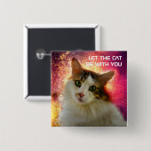 Schattige Cute Calico Cat Vierkante Button 5,1 Cm (Voorkant /achterkant)