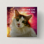 Schattige Cute Calico Cat Vierkante Button 5,1 Cm (Voorkant)