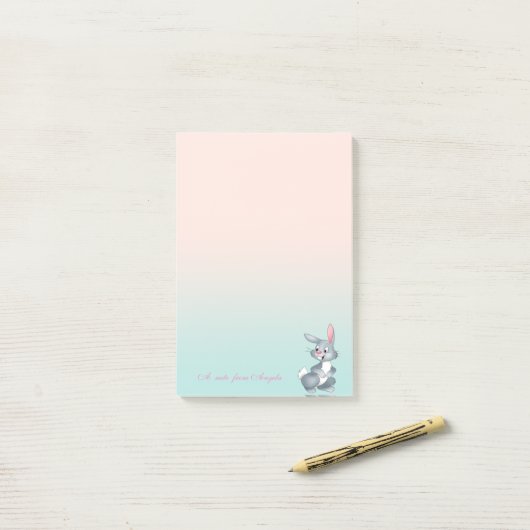 Schattige Cute Cartoon Bunny Post-it® Notes (Op bureau)