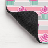 Schattige Cute Cupcakes, Stripes - Speciaal Muismat (Hoek)