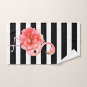 Schattige Cute Floral Flamingo, Stripes Bad Handdoek (Handdoek)