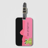 Schattige Cute Frog op Polka Dots-Hallo Pradeloos Bagagelabel (Voorkant (verticaal))