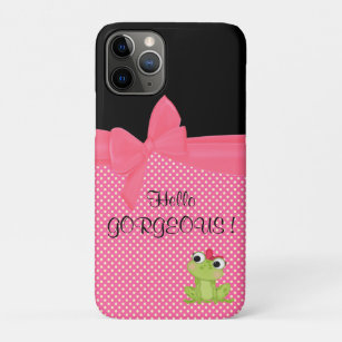 Schattige Cute Frog op Polka Dots-Hallo Pradeloos Case-Mate iPhone Case