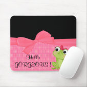 Schattige Cute Frog op Polka Dots-Hallo Pradeloos Muismat (Met muis)