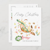 Schattige Cute Happy Dog Dachshund-kerstlampjes Feestdagenkaart (Voorkant / Achterkant)