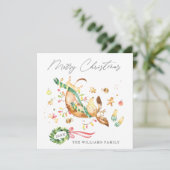 Schattige Cute Happy Dog Dachshund-kerstlampjes Feestdagenkaart (Staand voorkant)