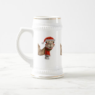 Schattige Cute Kameel met Kerstman Hoed Kerstmis v Bierpul