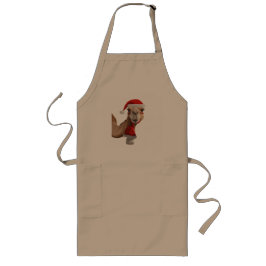 Schattige Cute Kameel met Kerstman Hoed Kerstmis v Lang Schort
