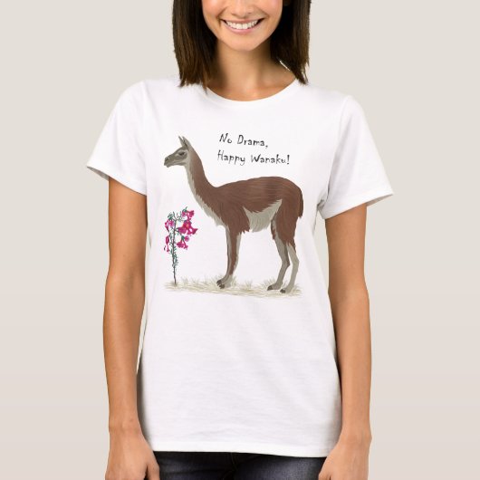Schattige Cute Llama, happy Guanaco Peru T-shirt (Voorkant)