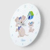 Schattige Cute mammie Dog met Puppy Grote Klok (Hoek)