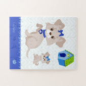 Schattige Cute mammie Dog met Puppy Kind Legpuzzel (Horizontaal)