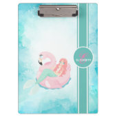 Schattige Cute Mermaid, Zee Monogram Klembord (Voorkant)