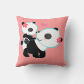 Schattige Cute Pink Panda Beer Love Sierkussennen Kussen (Achterkant)