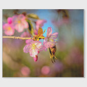 Schattige Cute Sakura-bloemen in de avond Cadeaupapier (Vlak)