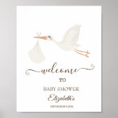 Schattige Cute Stork Poster (Voorkant)