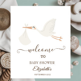 Schattige Cute Stork Poster