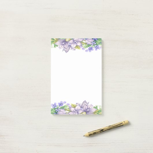 Schattige Cute Waterverf Flowers Post-it® Notes (Op bureau)