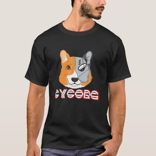 Schattige Cybernetische Corgi Cyborg T-shirt (Voorkant)