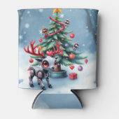 Schattige Cyberpunk Rendier met Kerstboom Blikjeskoeler (Voorkant)