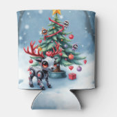 Schattige Cyberpunk Rendier met Kerstboom Blikjeskoeler (Achterkant)