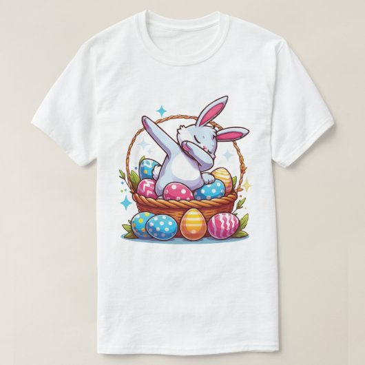 Schattige Dabbing Bunny Design Paasdag Gift T-shirt (Design voorkant)