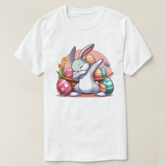 Schattige Dabbing Bunny Paasdag Beste Cadeauontwer T-shirt (Design voorkant)