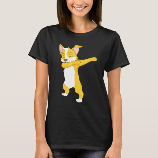 Schattige Dabbing Corgi Hond Dab T-shirt (Voorkant)